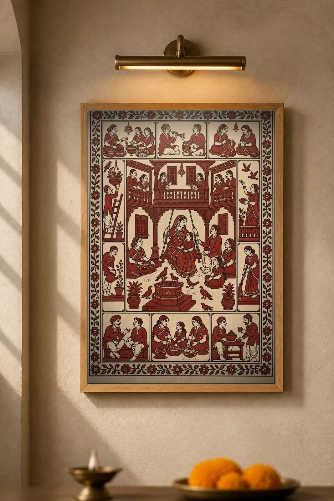 The Pol Courtyard — framed museum print, Mata Ni Pachedi