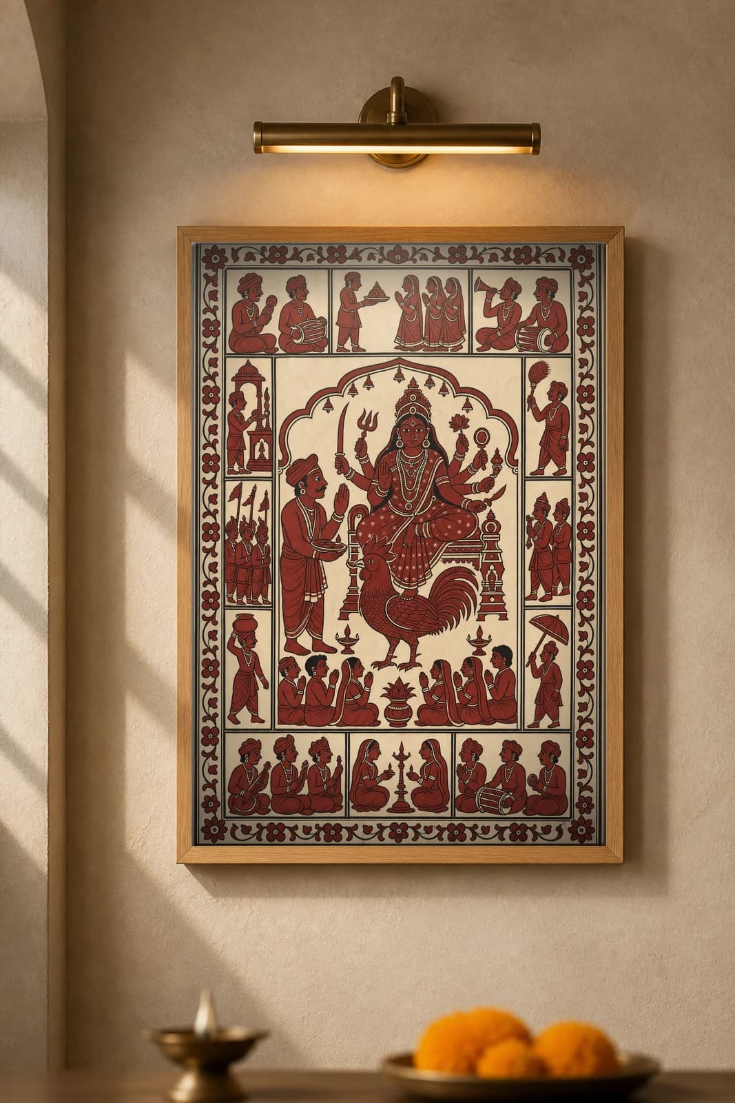 The Priest's Blessing — framed museum print, Mata Ni Pachedi
