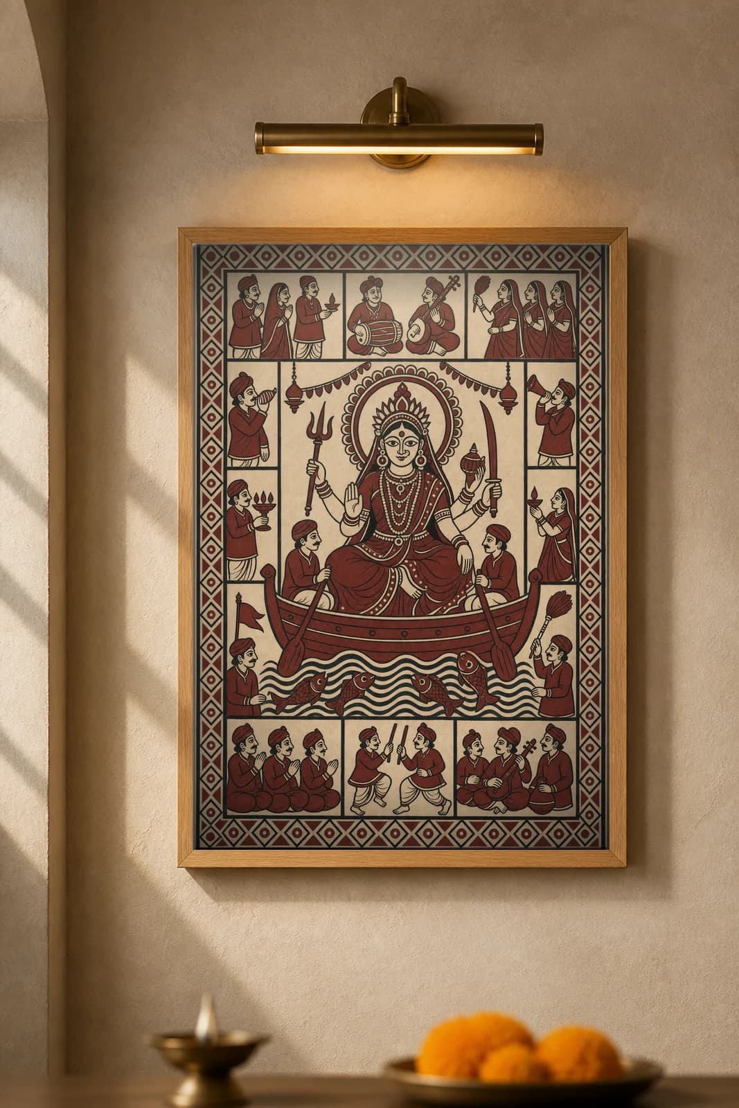 Shikotar Mata — framed museum print, Mata Ni Pachedi