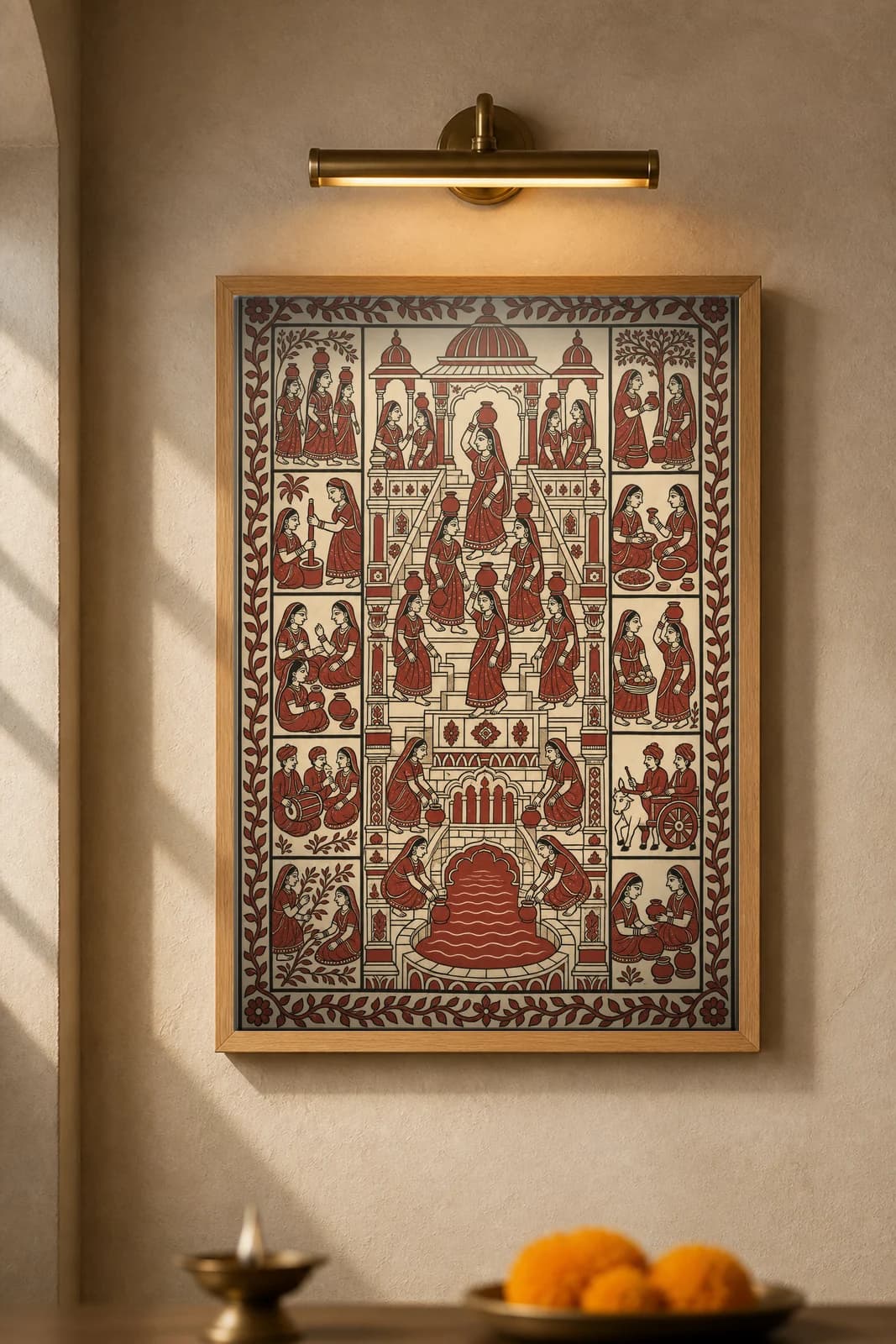 The Stepwell — framed museum print, Mata Ni Pachedi
