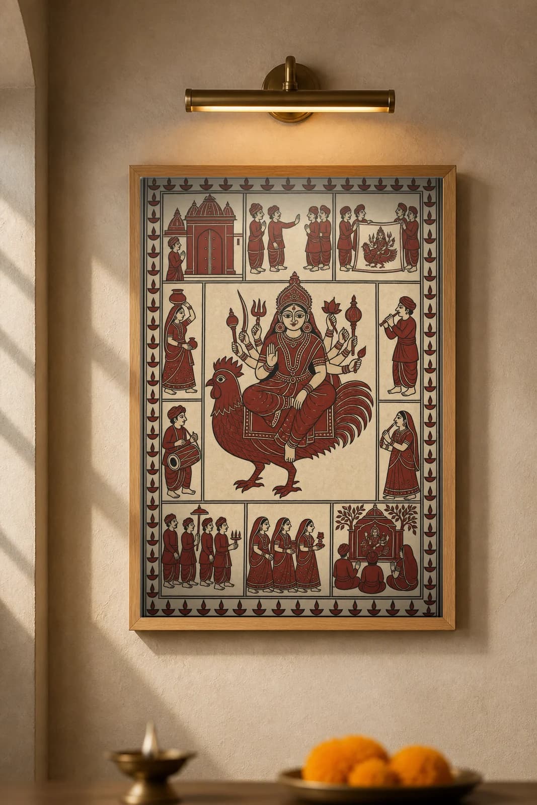 Temple Denied — the Origin — framed museum print, Mata Ni Pachedi