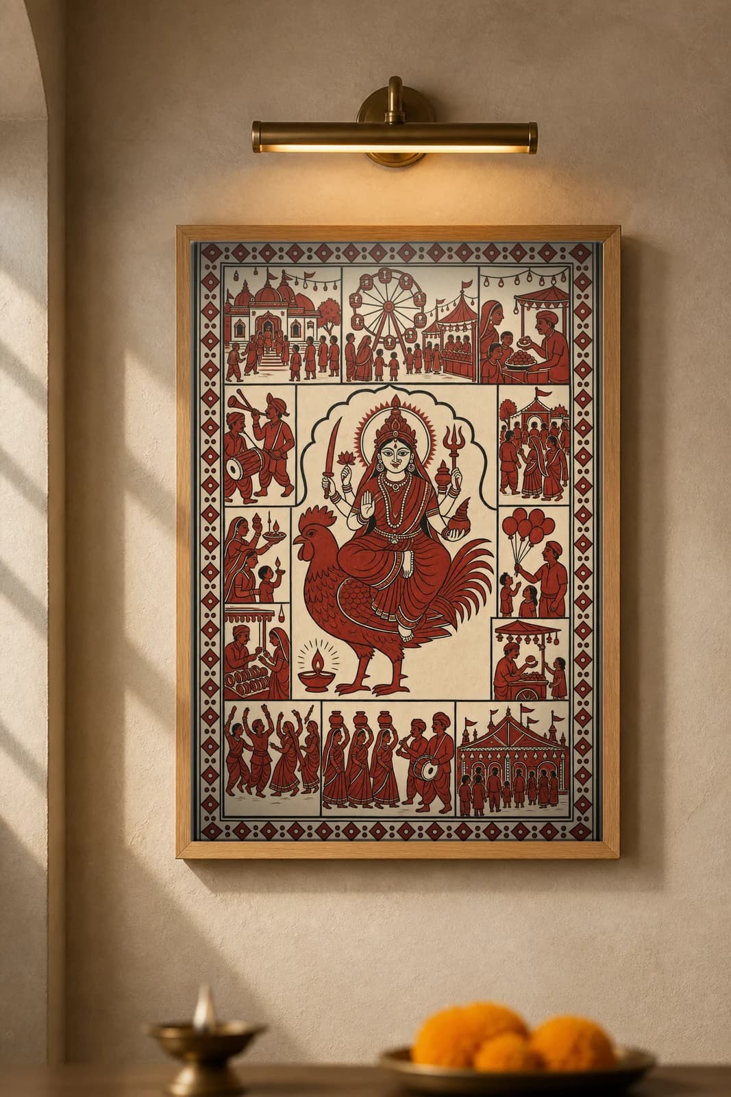 The Temple Fair — framed museum print, Mata Ni Pachedi