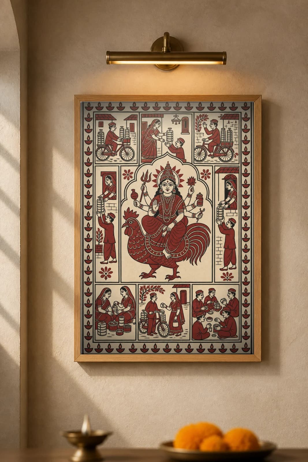 The Tiffin Morning — framed museum print, Mata Ni Pachedi