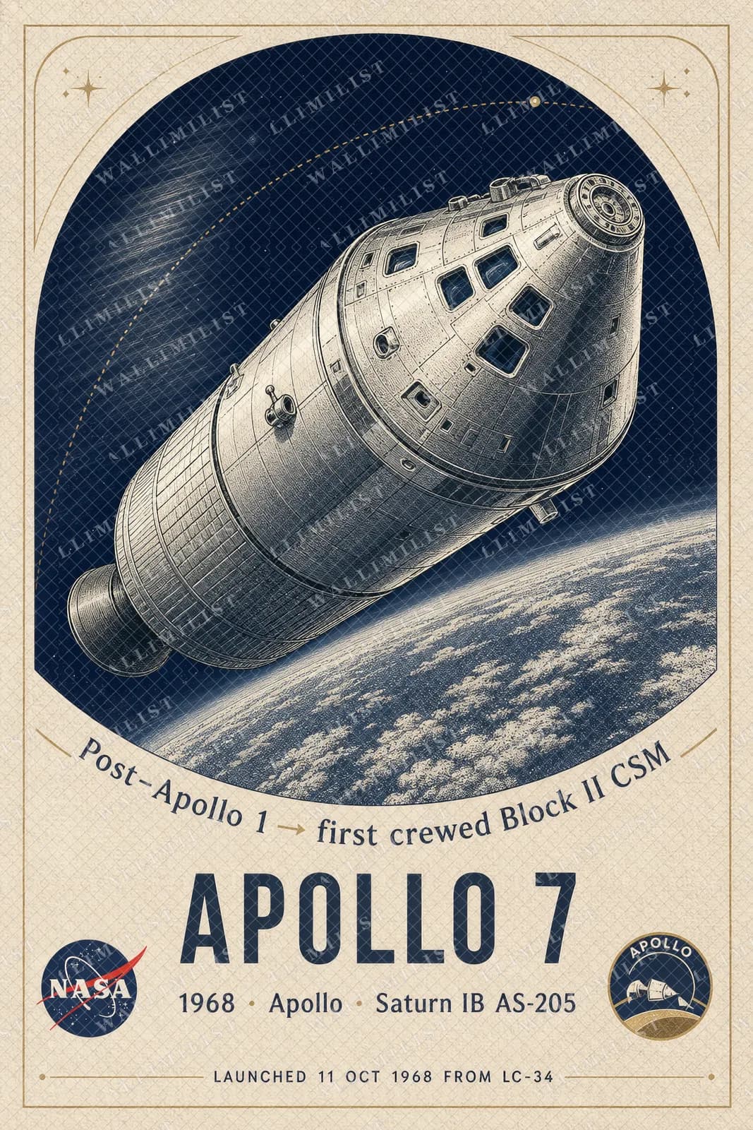 Actual watermarked print of Apollo 7