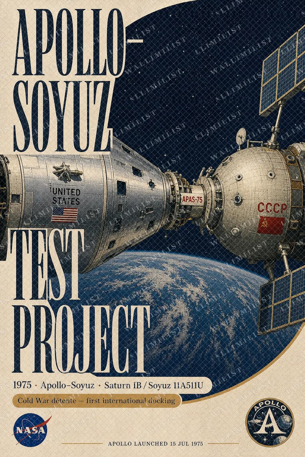 Actual watermarked print of Apollo–Soyuz Test Project