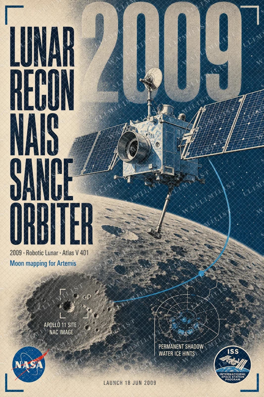 Actual watermarked print of Lunar Reconnaissance Orbiter — NASA Heritage Collector