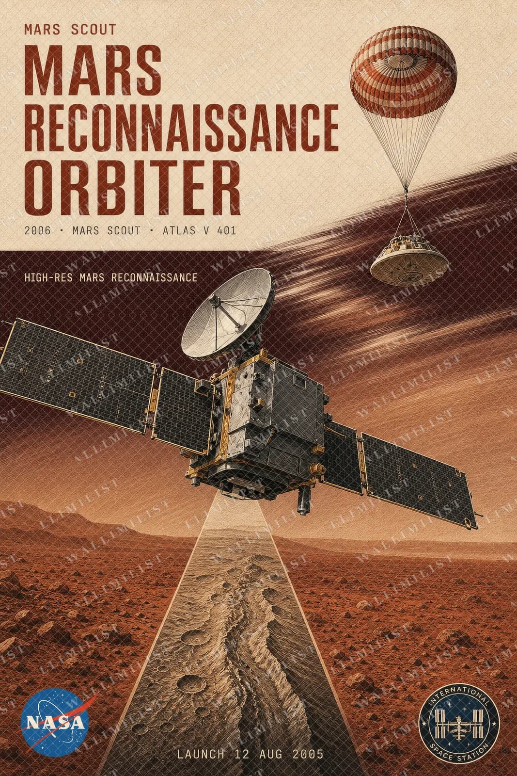 Actual watermarked print of Mars Reconnaissance Orbiter — NASA Heritage Collector