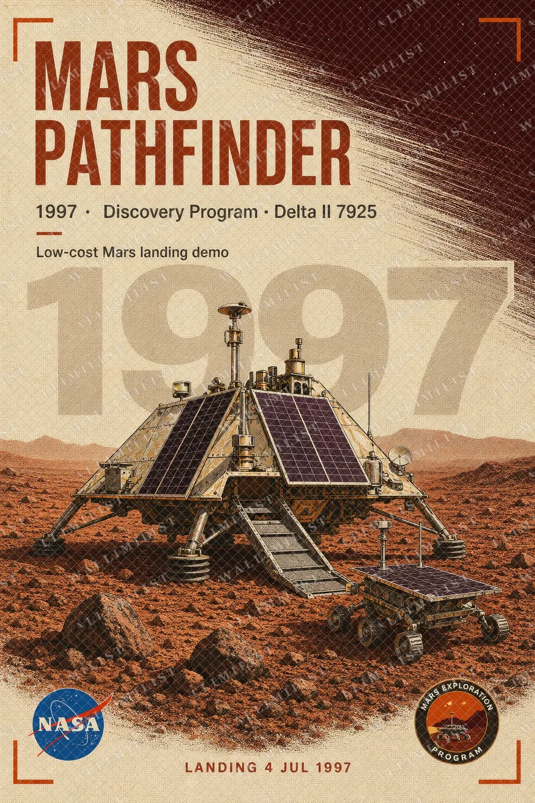 Actual watermarked print of Mars Pathfinder — NASA Heritage Collector