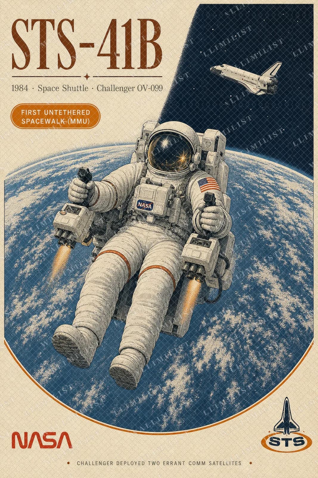 Actual watermarked print of STS-41B