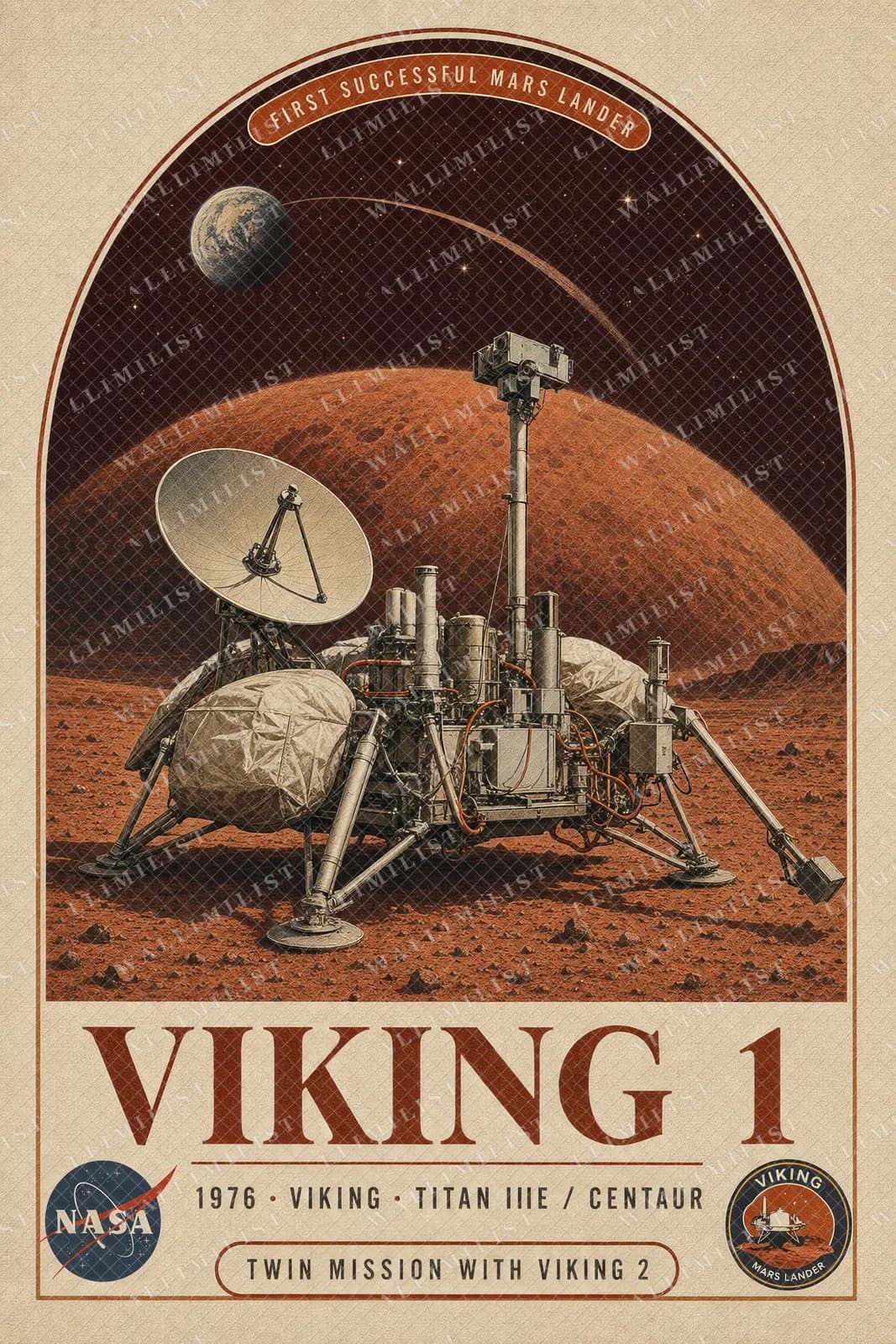 Actual watermarked print of Viking 1 — NASA Heritage Collector