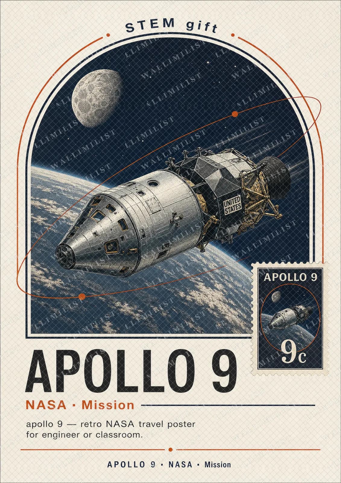 Actual watermarked print of APOLLO 9 — NASA Missions