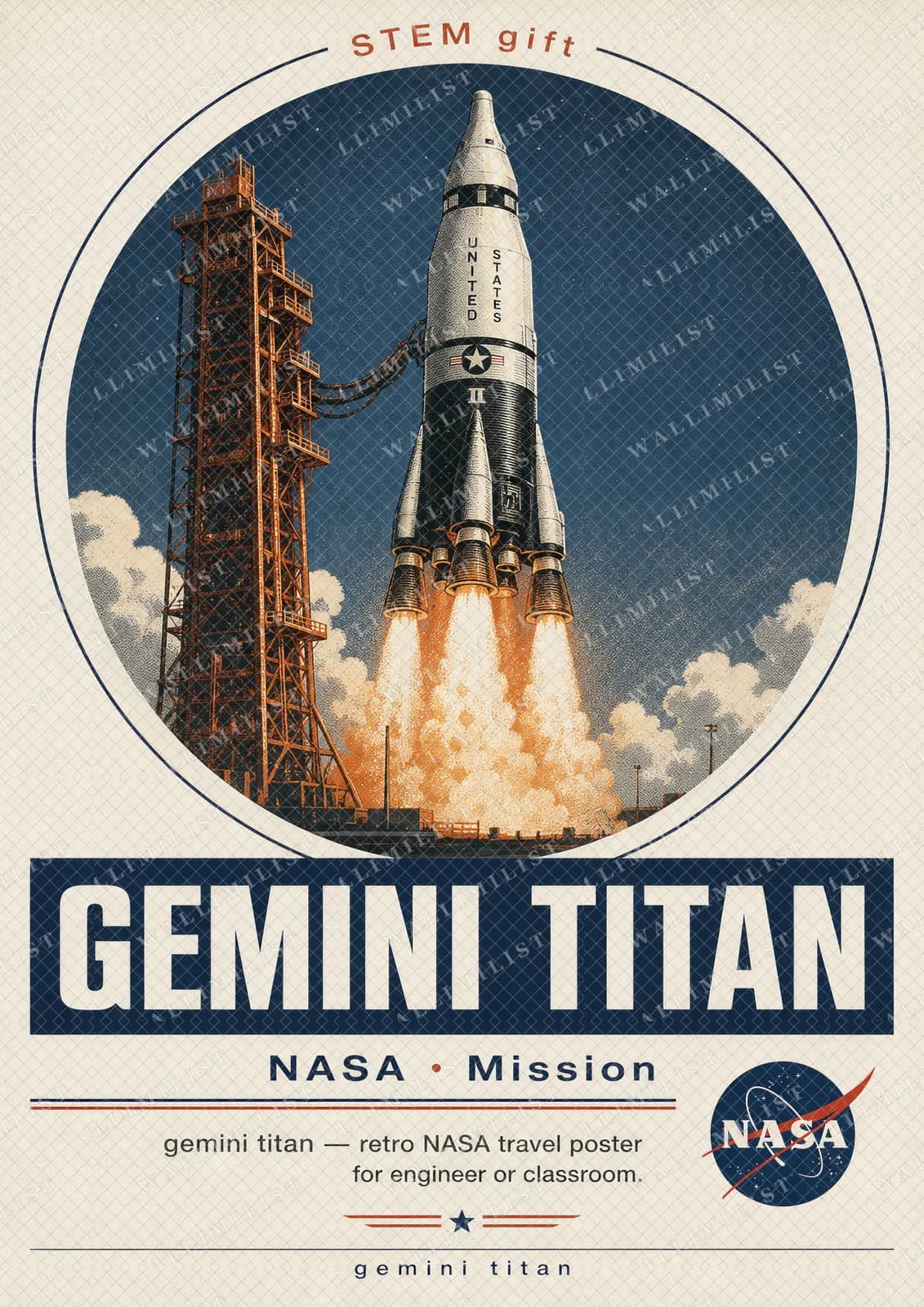 Actual watermarked print of GEMINI TITAN — NASA Missions