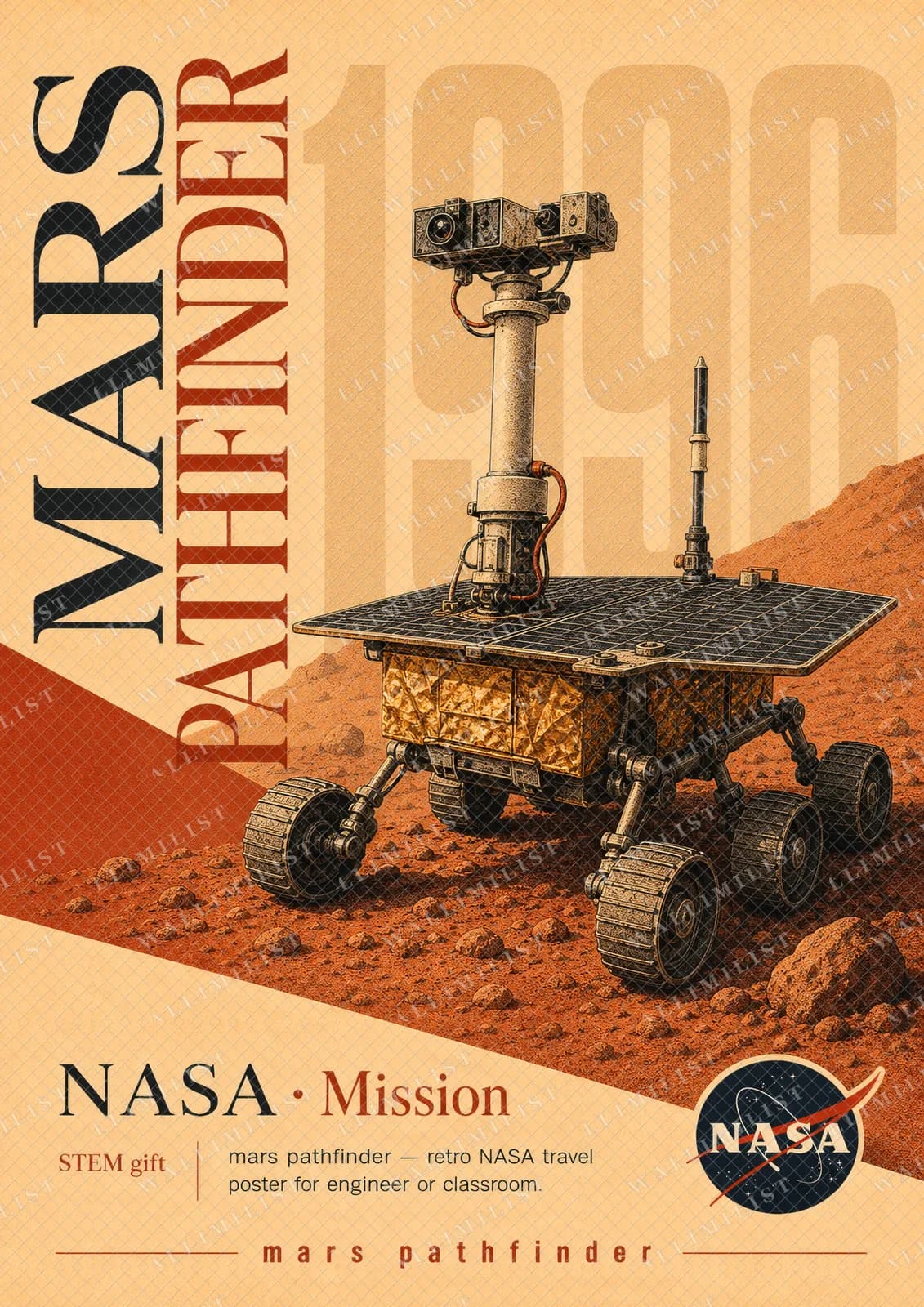 Actual watermarked print of MARS PATHFINDER — NASA Missions