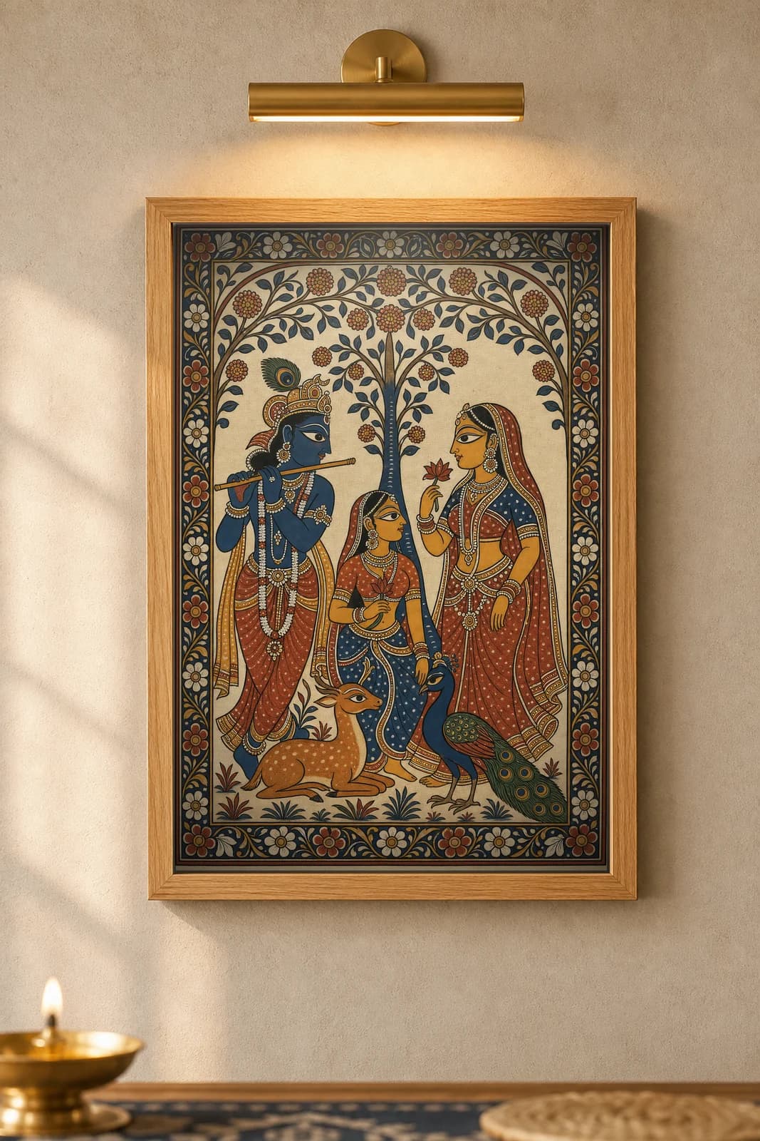 Gita Govinda Bower — framed museum print, Pattachitra
