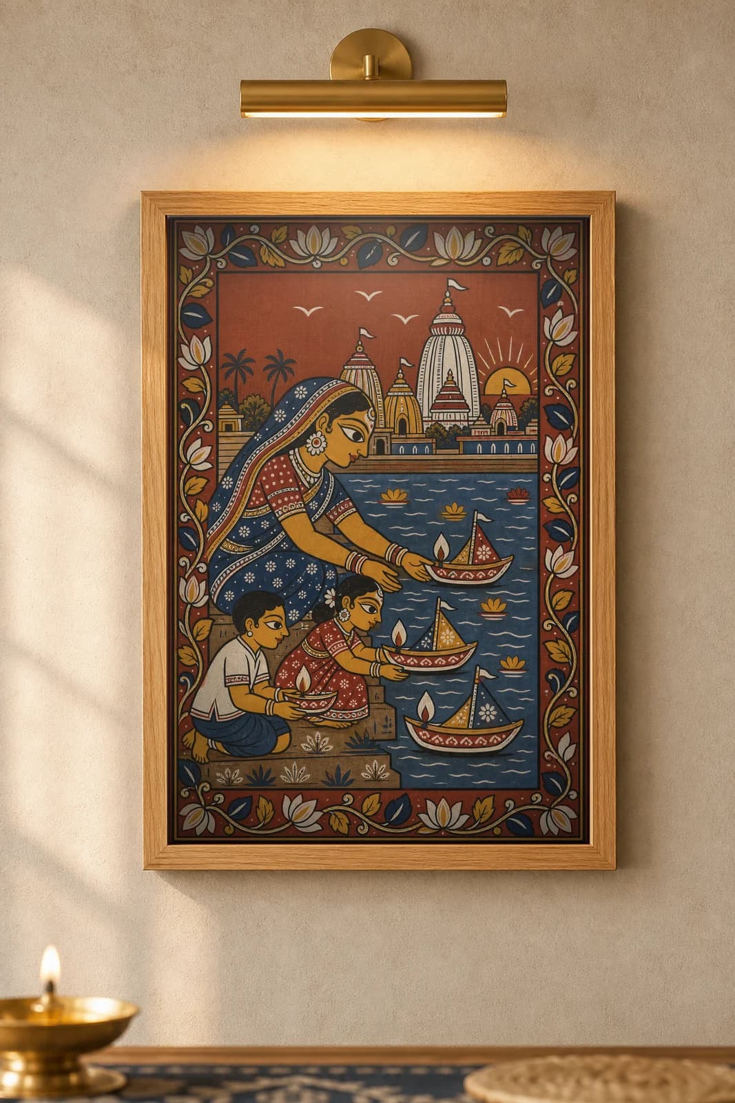 Boita Bandana — framed museum print, Pattachitra