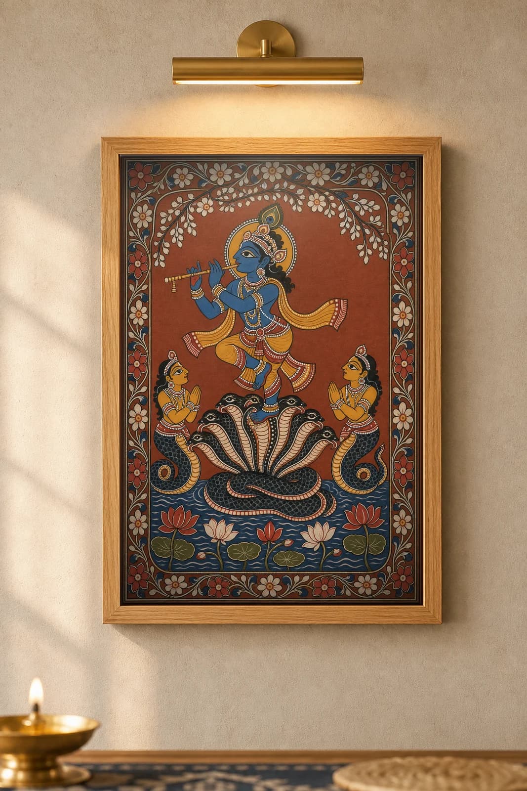 Kaliya Daman — Pattachitra — framed museum print, Pattachitra