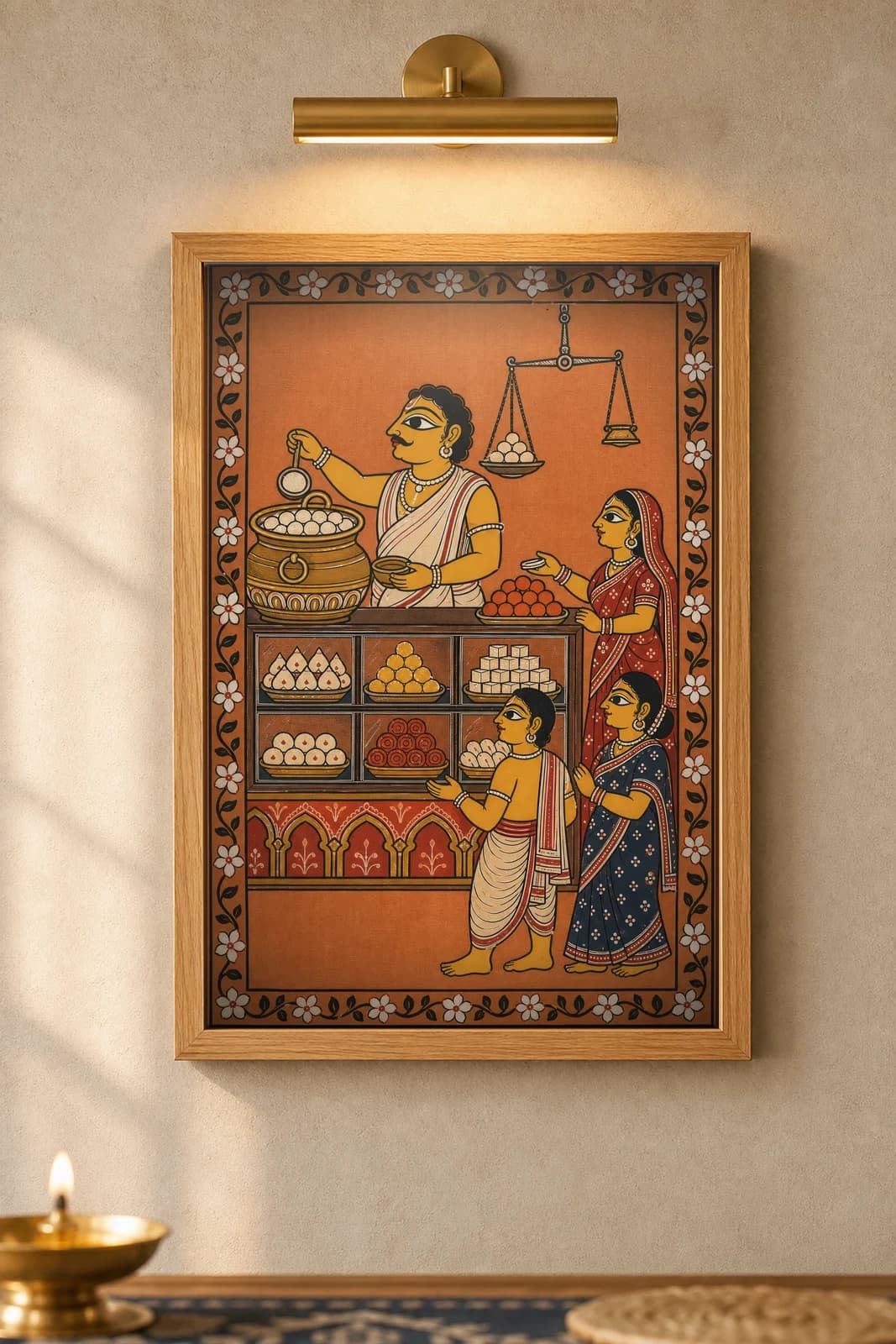 Sweet Shop — Pattachitra — framed museum print, Pattachitra