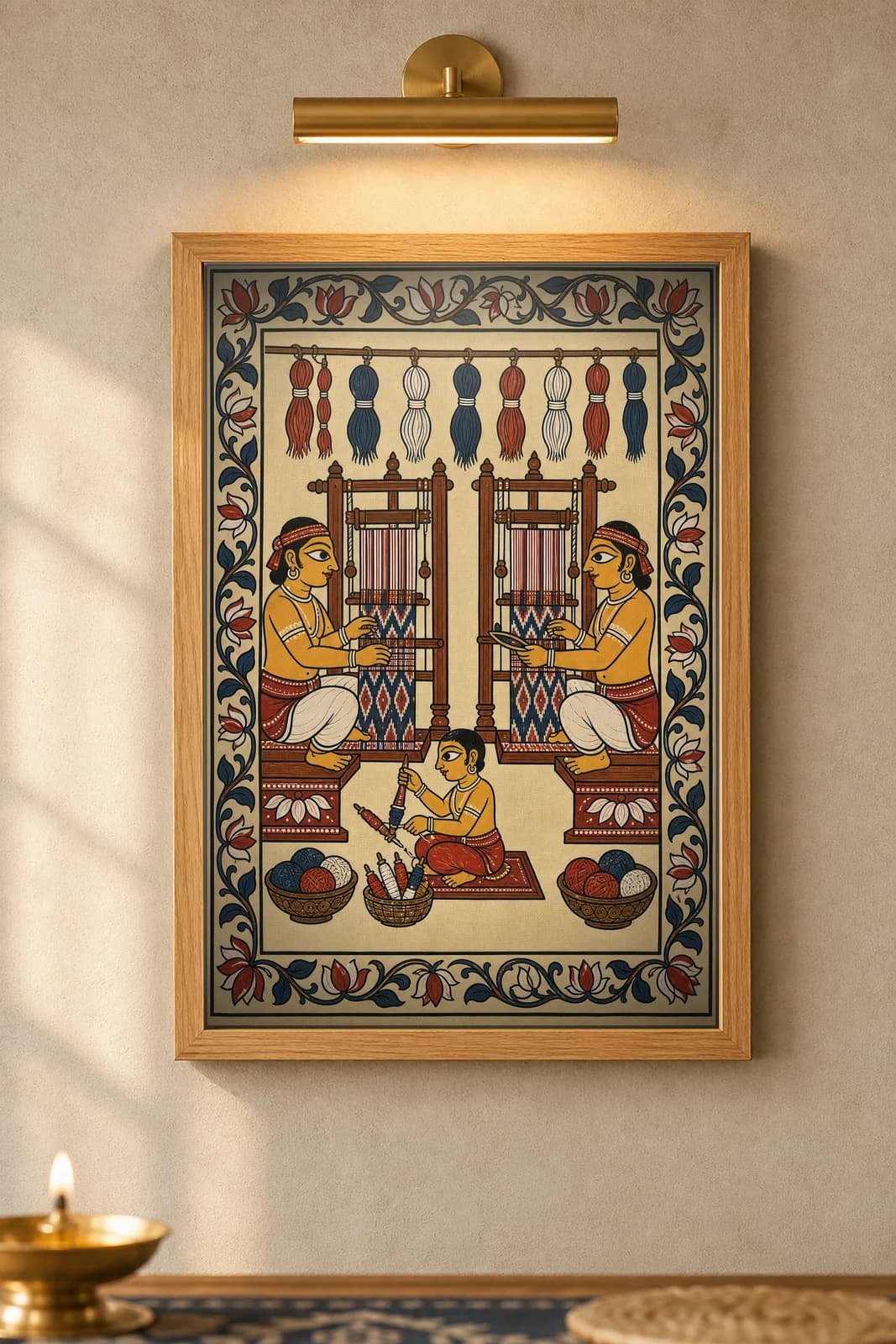 Ikat Loom — Pattachitra — framed museum print, Pattachitra