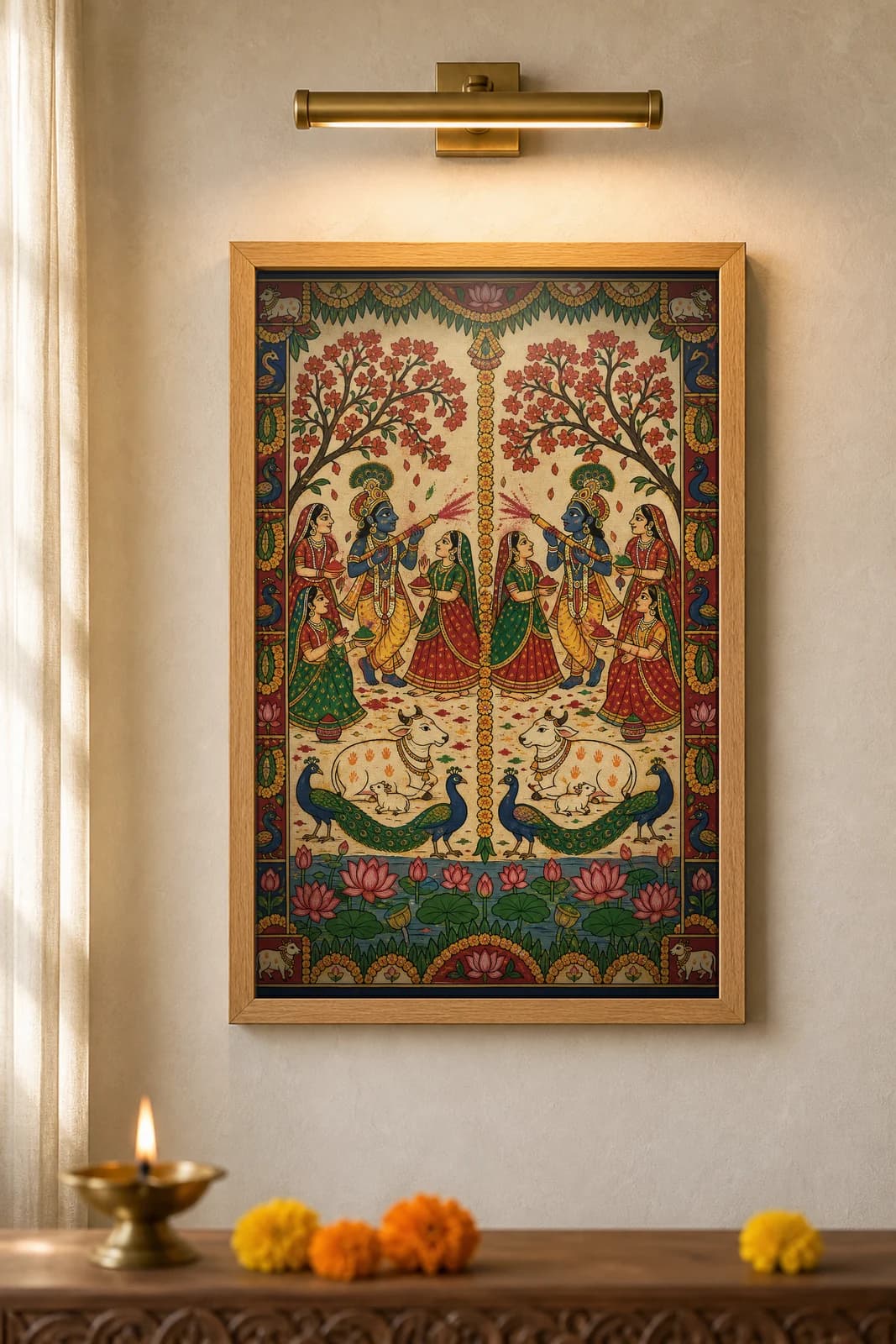 Phag Holi — framed museum print, Pichwai