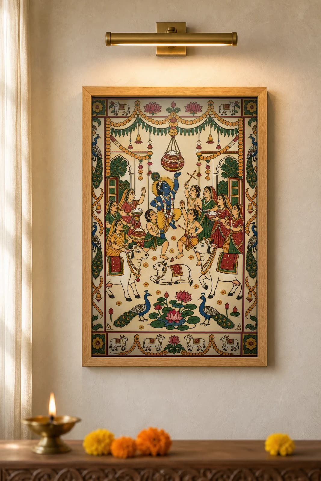 Nandotsav Butter Festival — framed museum print, Pichwai