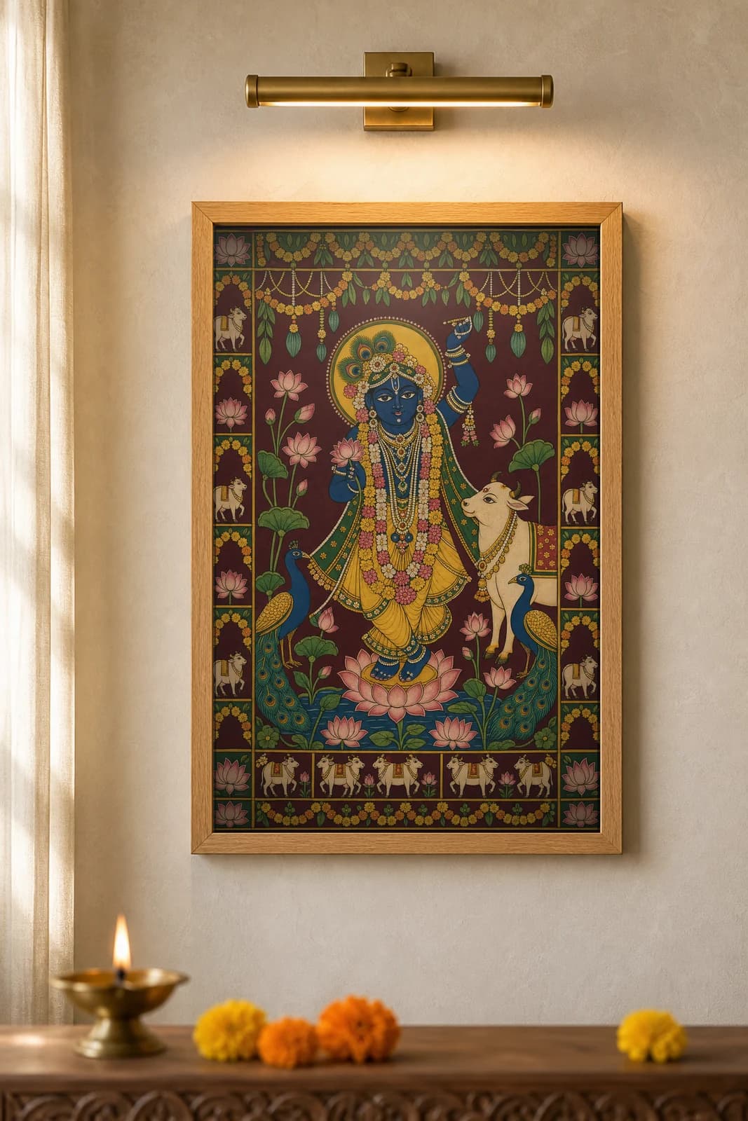 Shringar Darshan Adorned — framed museum print, Pichwai