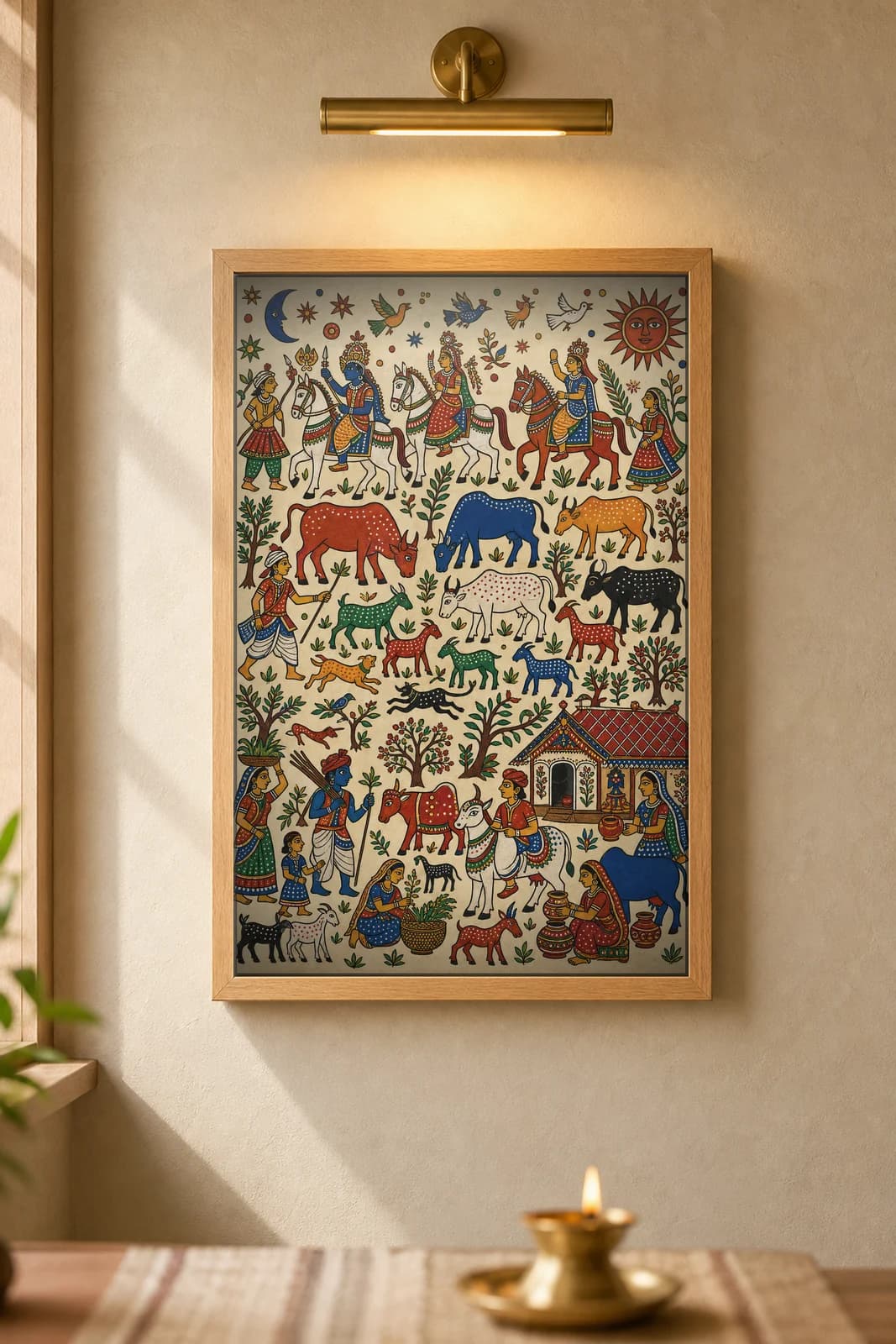 Grazing Herd — framed museum print, Pithora