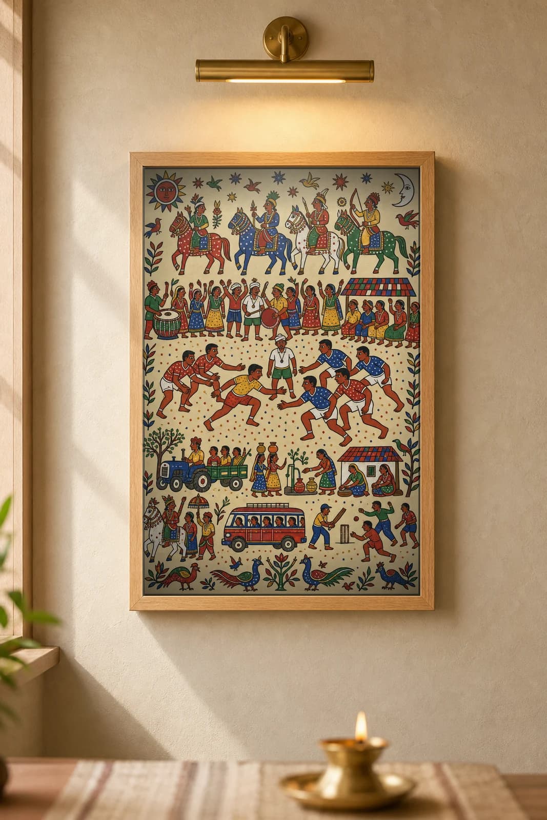 Kabaddi — framed museum print, Pithora