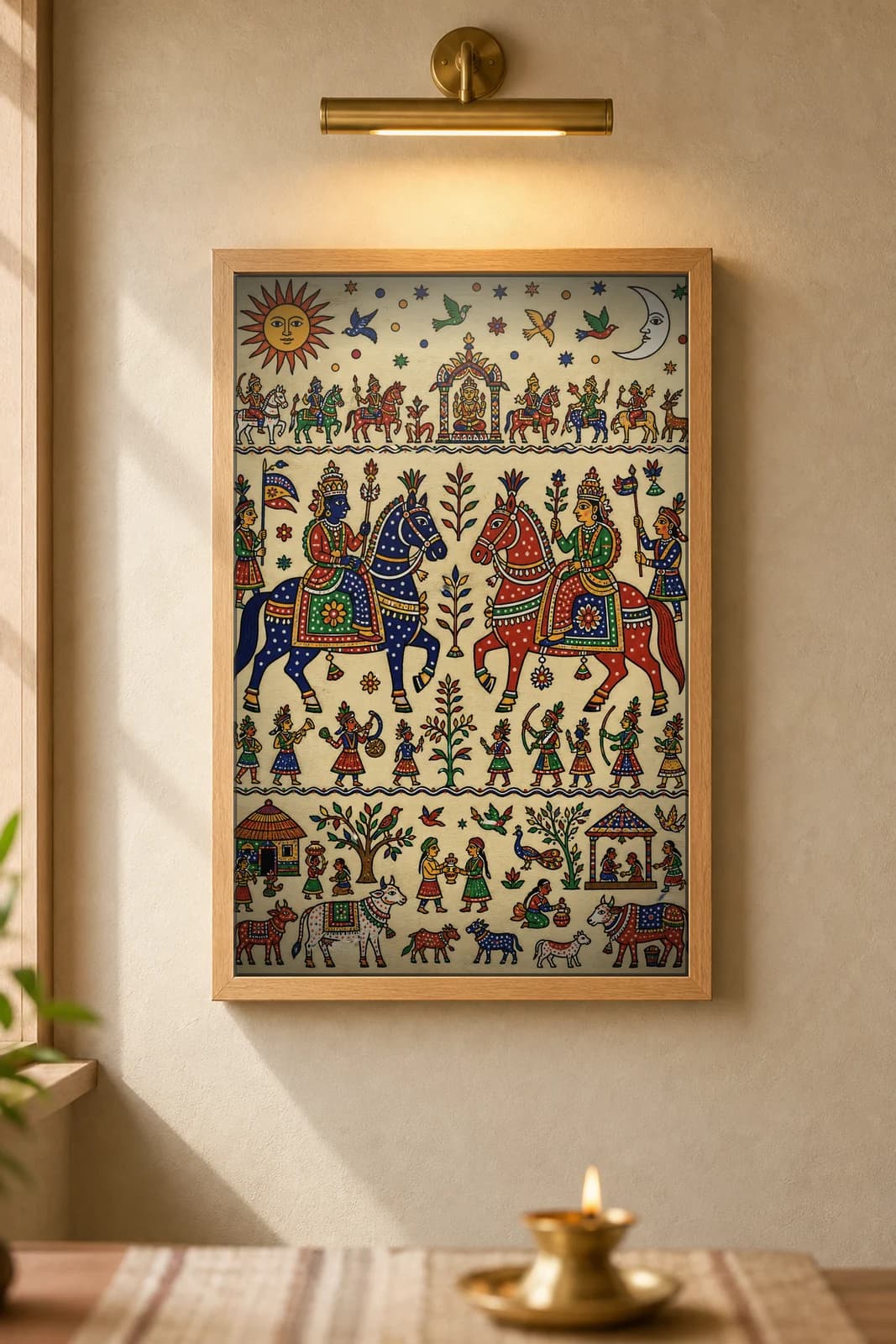 Kali & Koyal — framed museum print, Pithora
