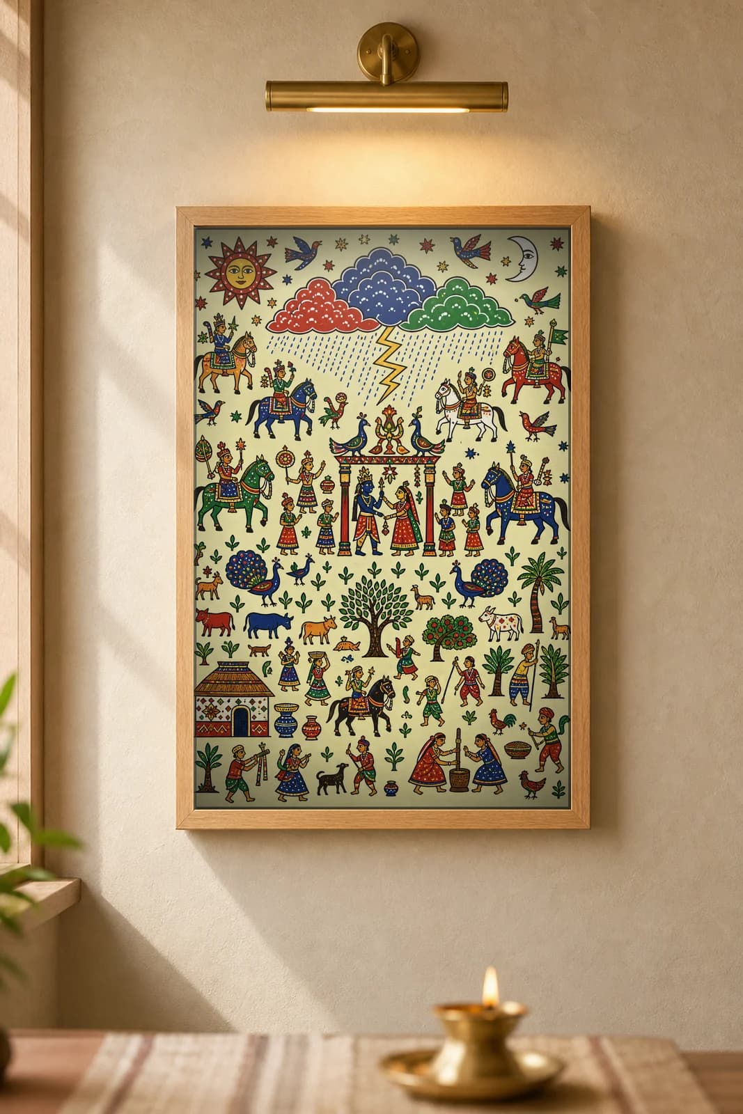 Monsoon Clouds — framed museum print, Pithora