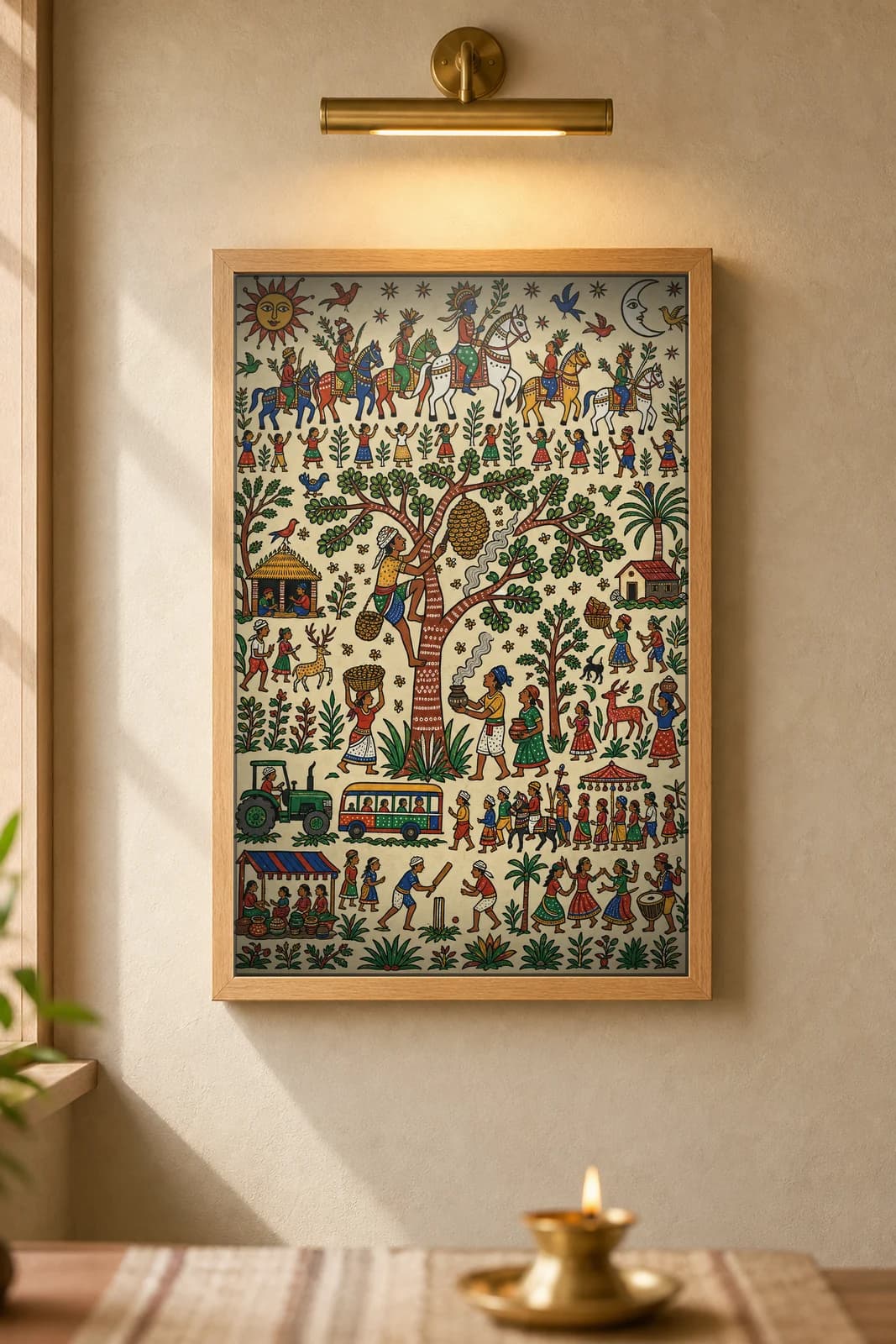 The Honey Gatherers — framed museum print, Pithora