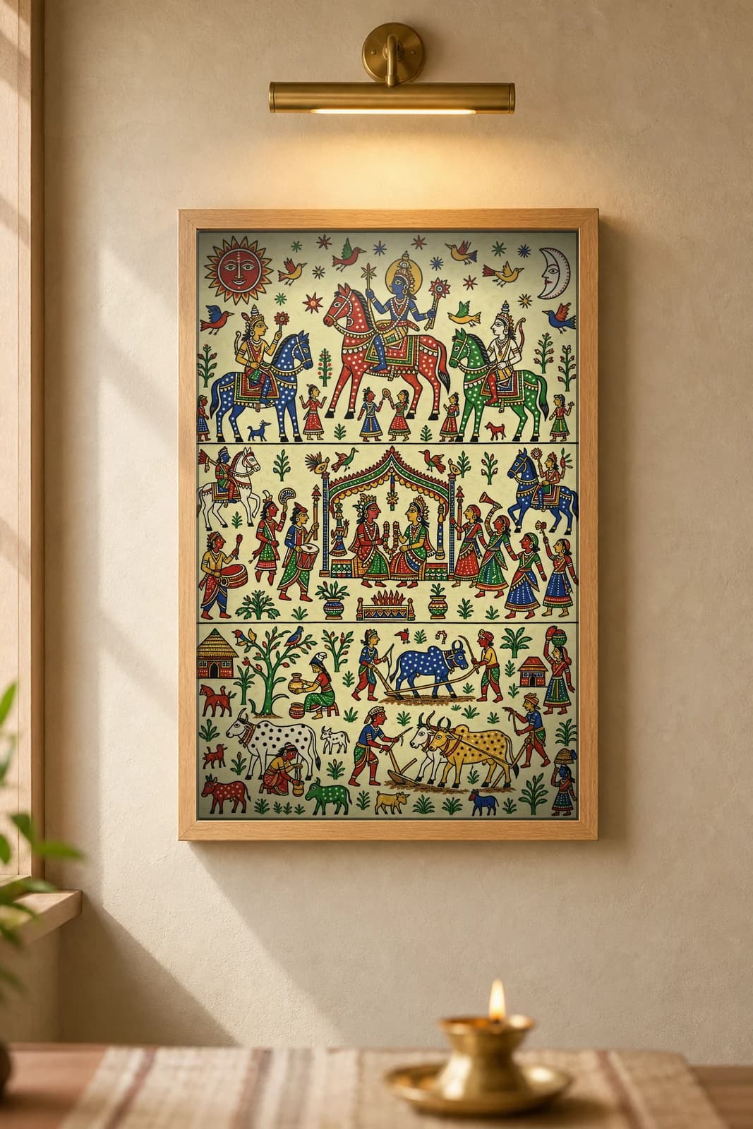 Three Worlds — framed museum print, Pithora
