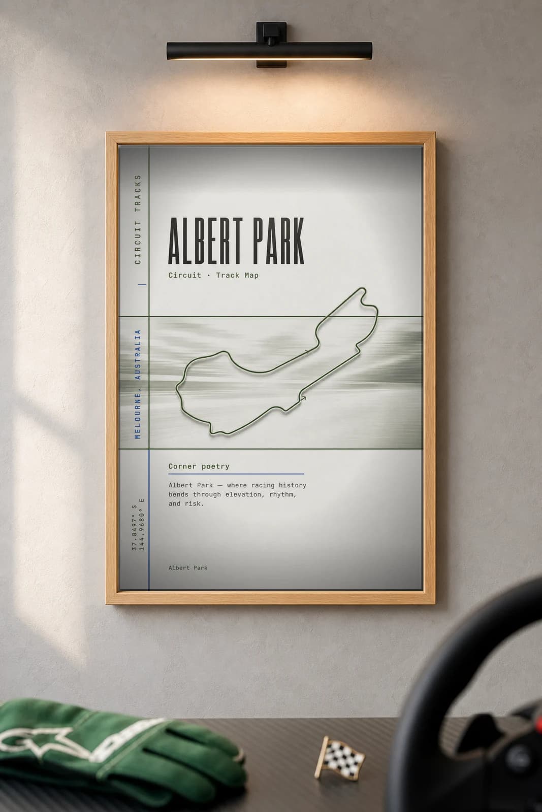 Albert Park — framed museum print, Racetracks
