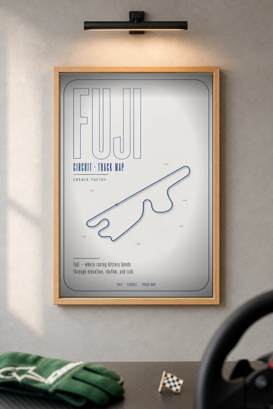 FUJI — framed museum print, Racetracks