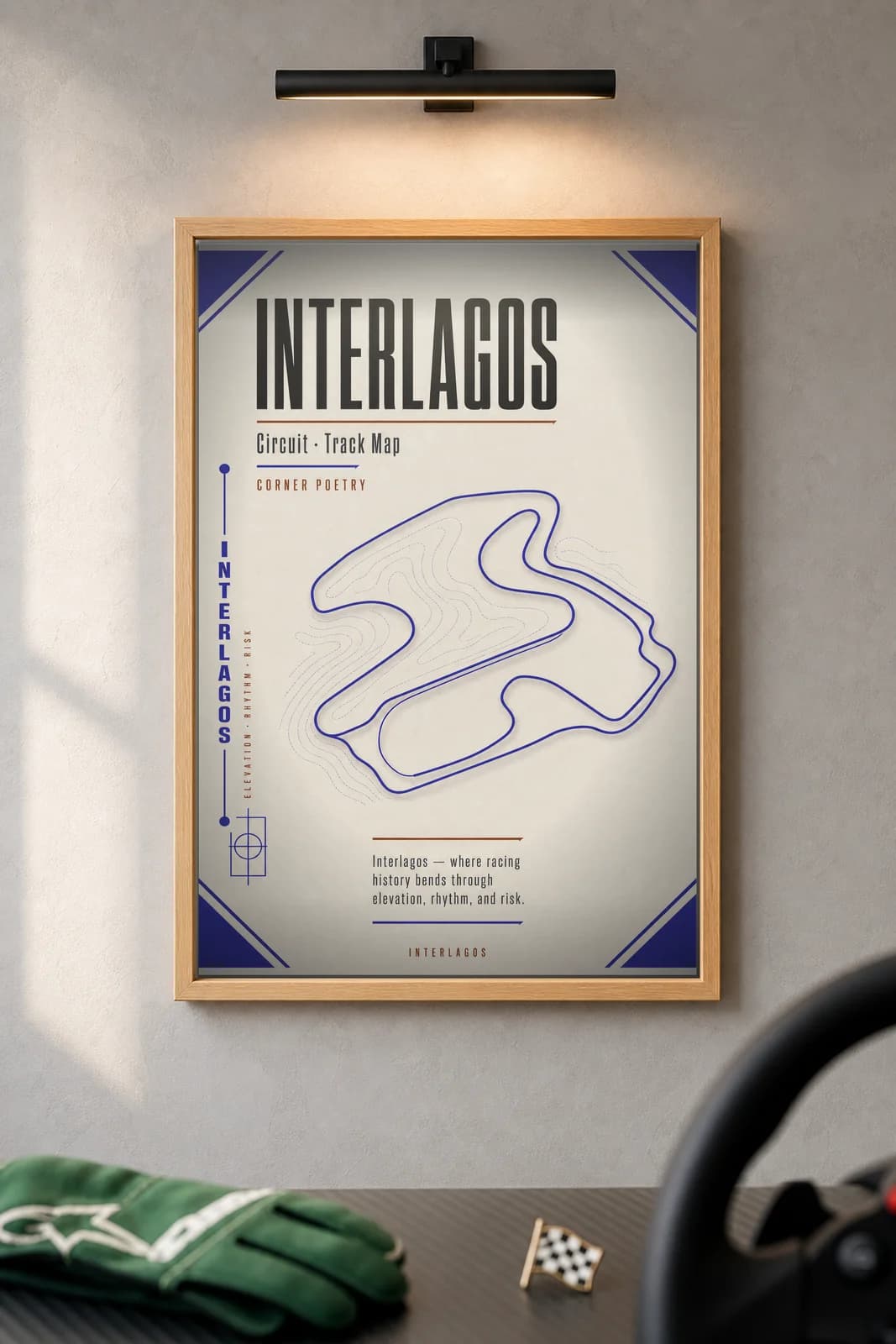 Interlagos — framed museum print, Racetracks
