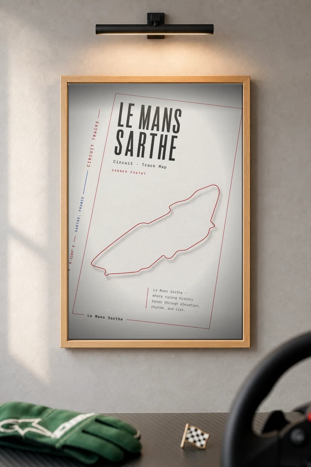 Le Mans Sarthe — framed museum print, Racetracks