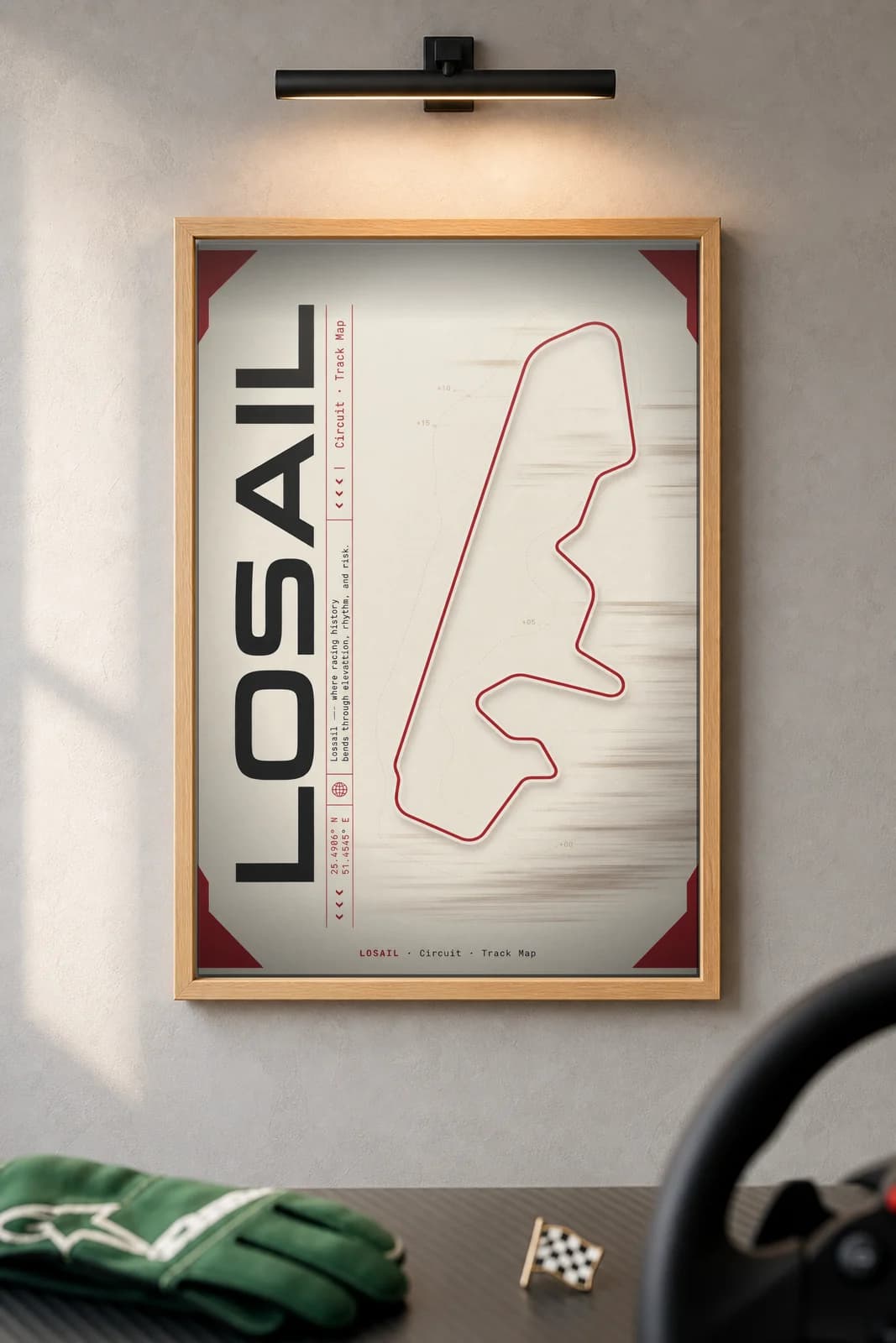 Losail — framed museum print, Racetracks
