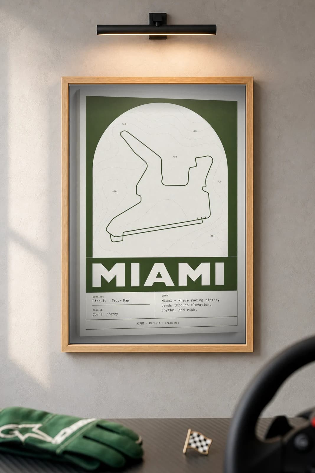 MIAMI — framed museum print, Racetracks