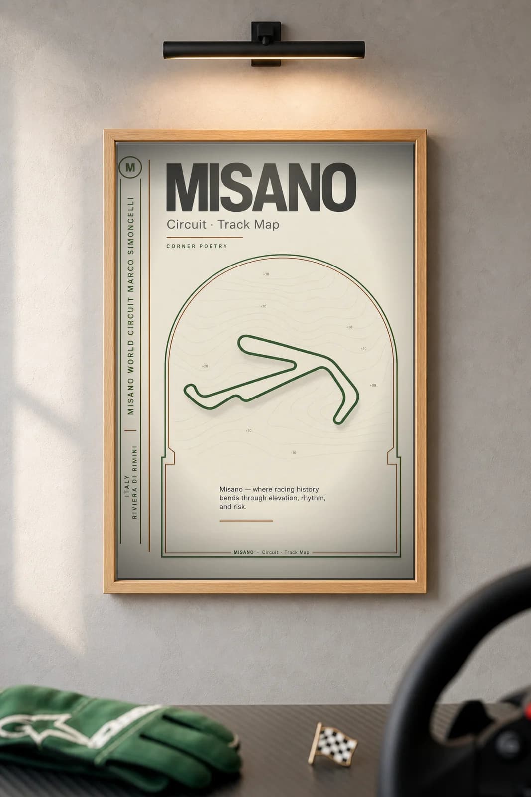 Misano — framed museum print, Racetracks