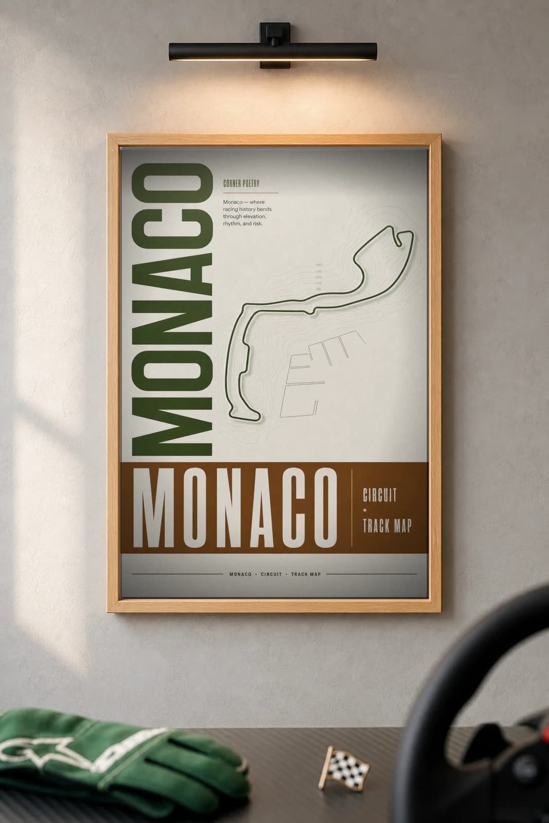 MONACO — framed museum print, Racetracks
