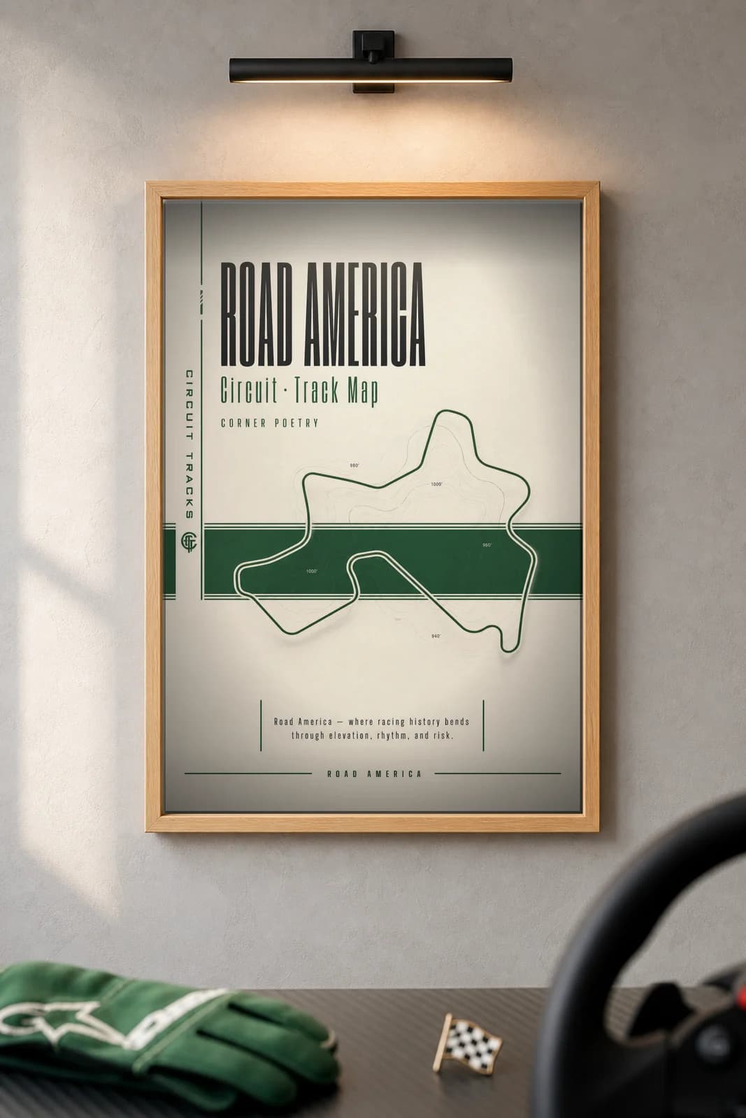 Road America — framed museum print, Racetracks
