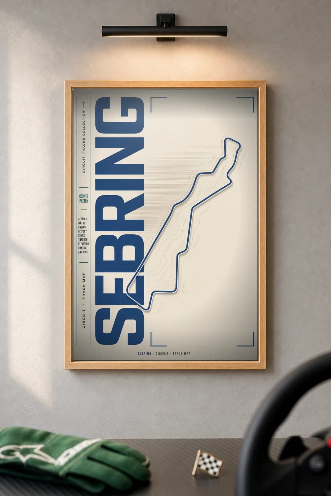 Sebring — framed museum print, Racetracks