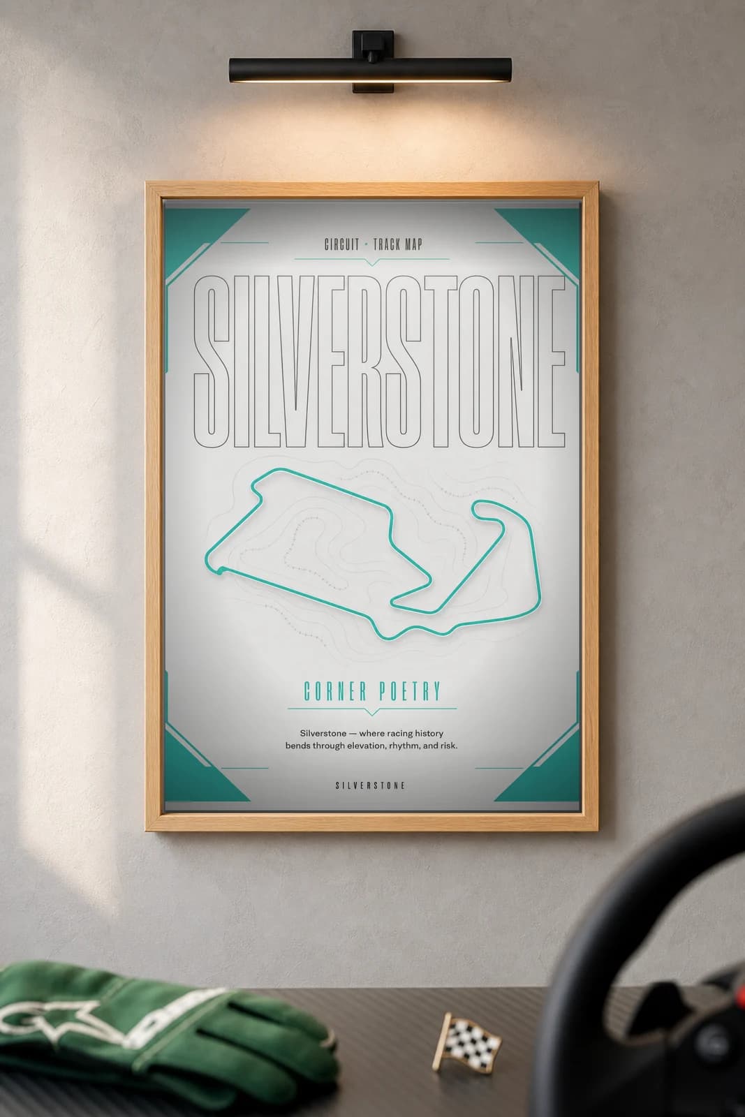 Silverstone — framed museum print, Racetracks