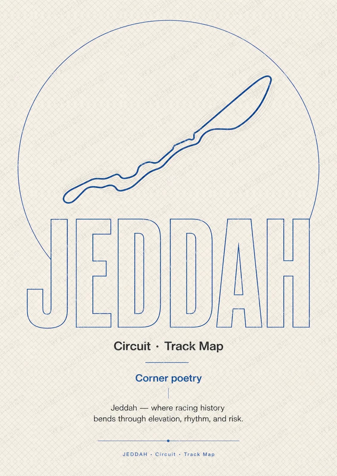 Actual watermarked print of Jeddah Corniche Circuit