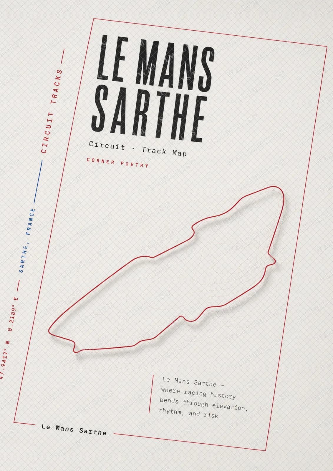 Actual watermarked print of Le Mans Sarthe