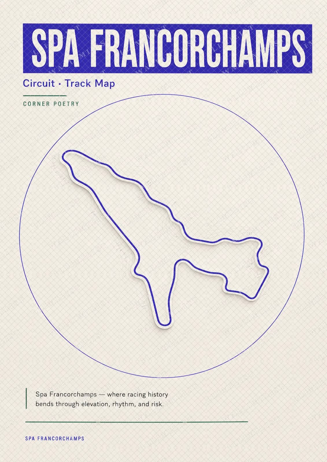 Actual watermarked print of Spa-Francorchamps