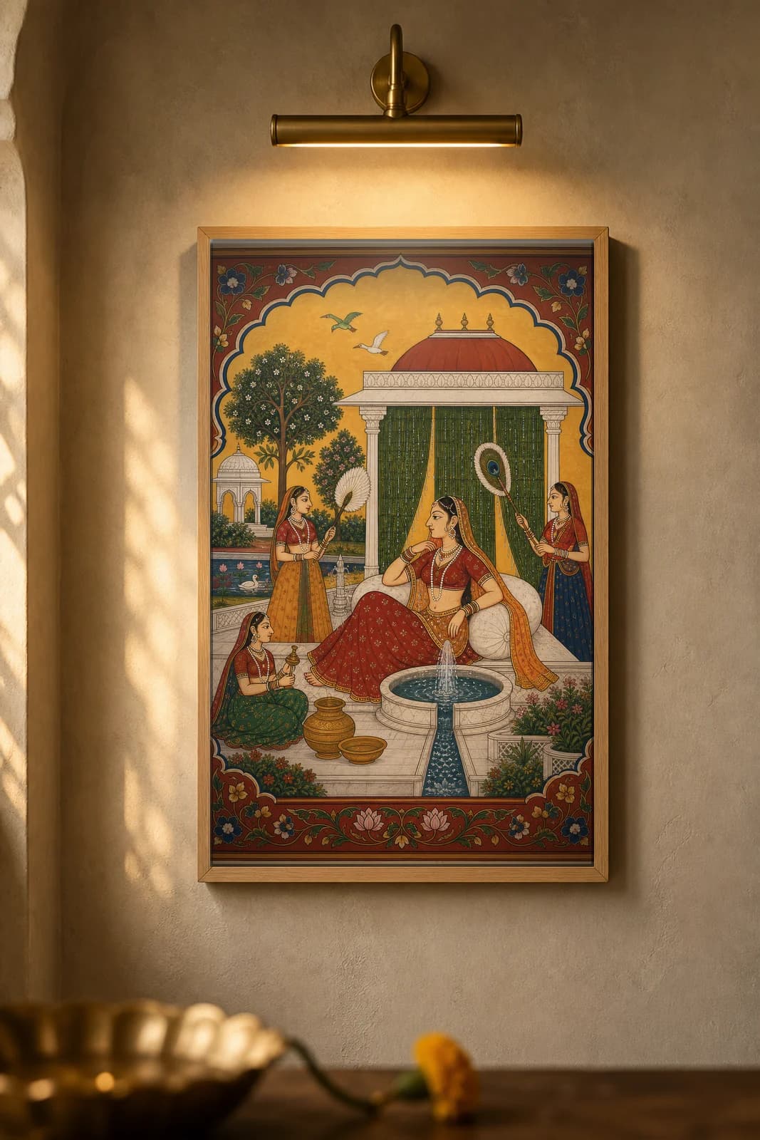 Grishma — Baramasa Summer — framed museum print, Rajput Miniature