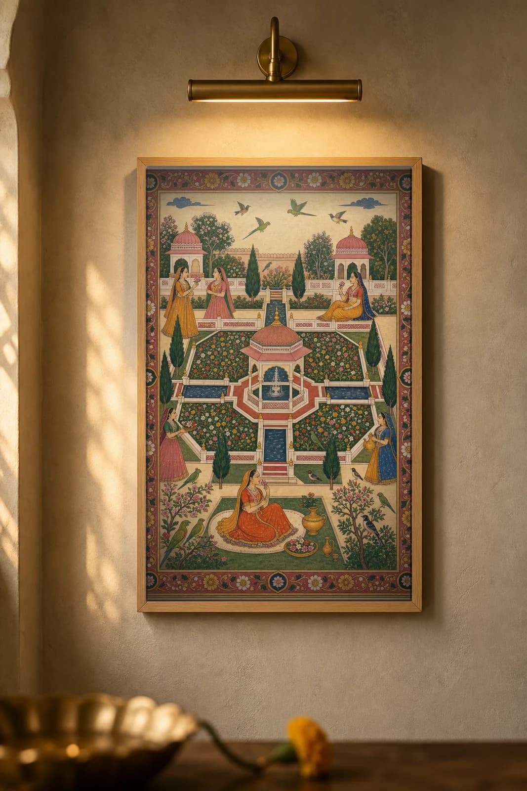 Char Bagh — Paradise Garden — framed museum print, Rajput Miniature