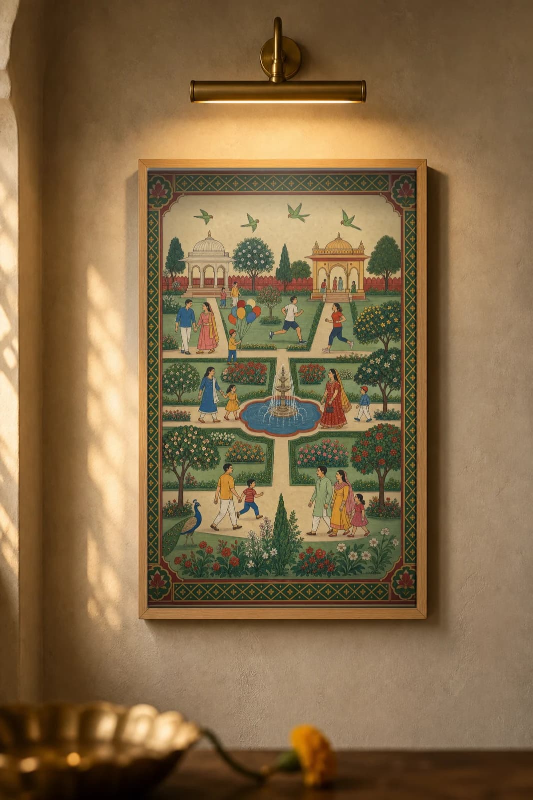 Nagar Bagh — framed museum print, Rajput Miniature