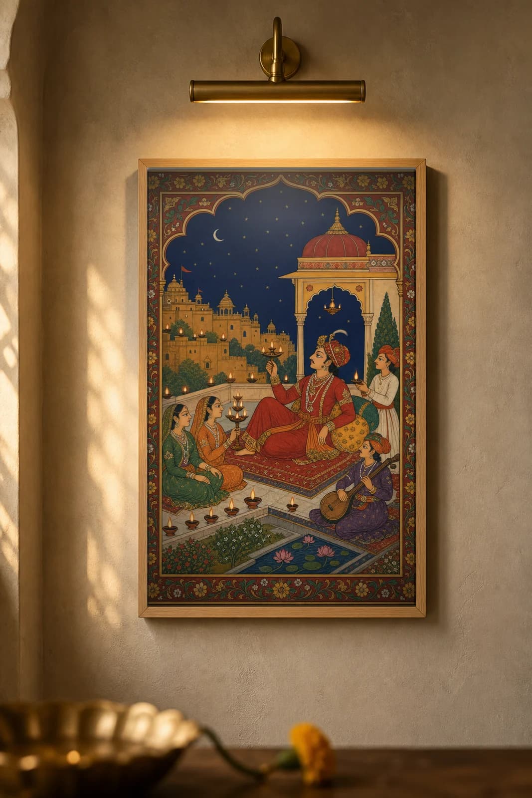 Dipak — Raga of Lamps — framed museum print, Rajput Miniature