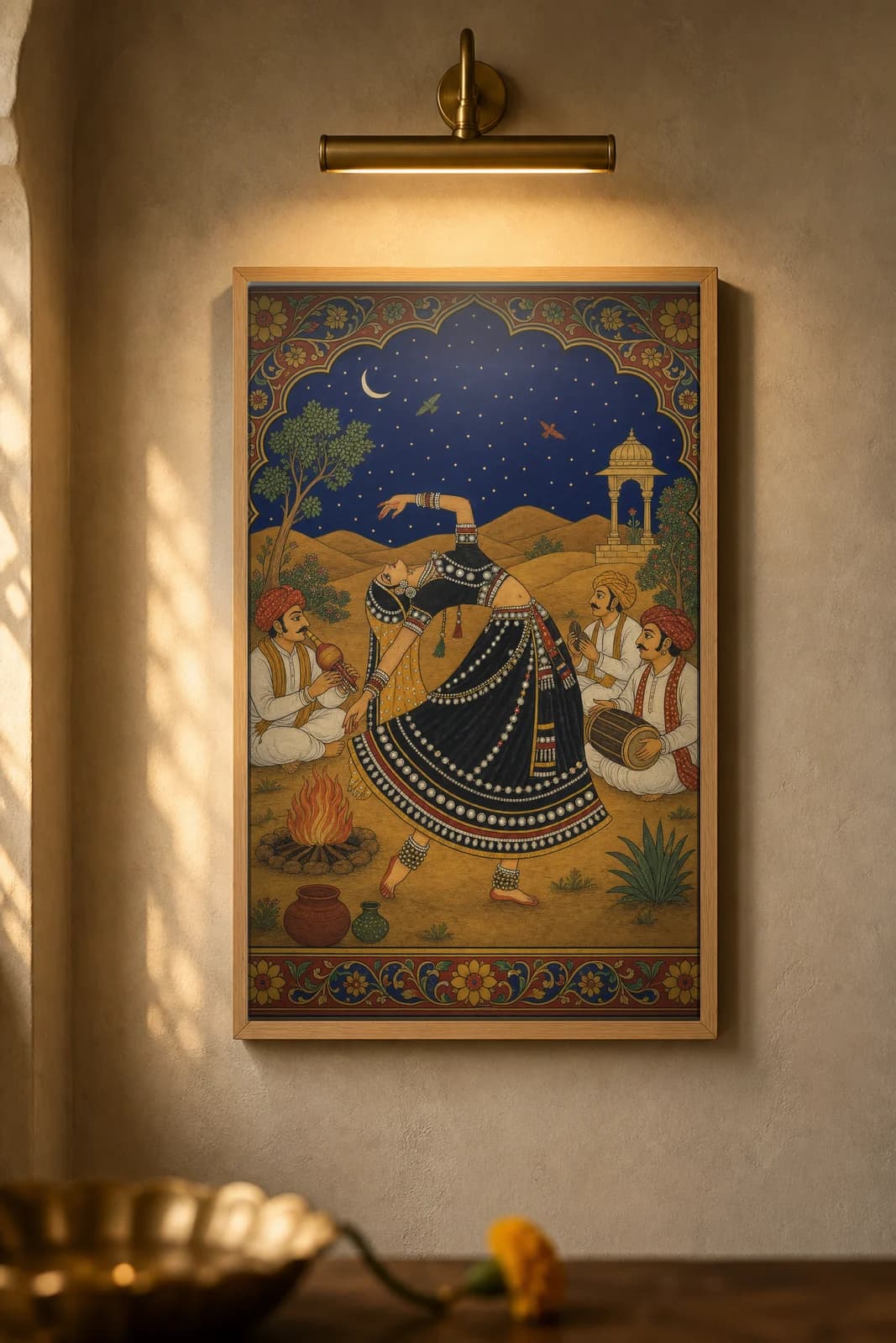 Kalbeliya Raat — framed museum print, Rajput Miniature
